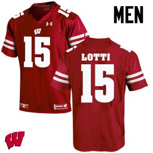 Men's Wisconsin Badgers NCAA #15 Anthony Lotti Red Authentic Under Armour Stitched College Football Jersey EB31R60XK